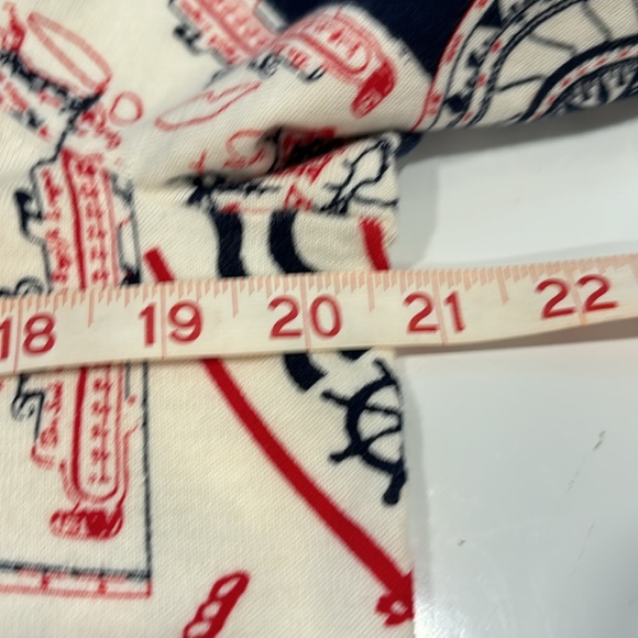 Talbots Nautical Maps Theme Lightweight Cardigan Sweater with 3/4 Sleeves - Picture 8 of 9